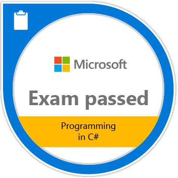 'Microsoft Programming in C#' badge